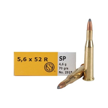 Sellier & Bellot 70 gr Semi-Jacketed Soft Point 5.6mmx52R Ammo, 20/box - SB5652RA