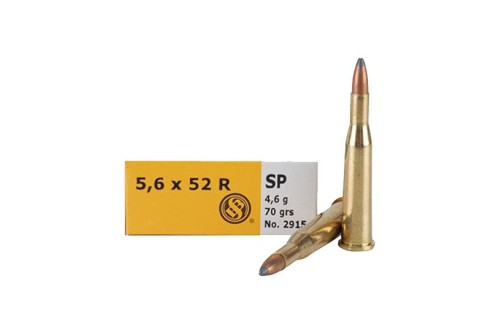 Sellier & Bellot 70 gr Semi-Jacketed Soft Point 5.6mmx52R Ammo, 20/box - SB5652RA