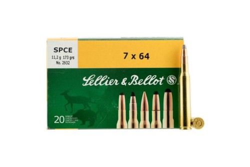 Sellier & Bellot 173 gr Semi-Jacketed Soft Point Cutting Edge 7x64mm Brenneke Ammo, 20/box - SB764B