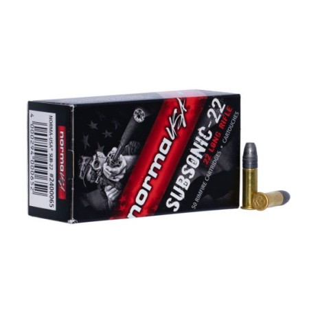 Norma Ammunition SubSonic 22 40 gr Lead Hollow Point .22lr Ammo, 50/box - 2400065