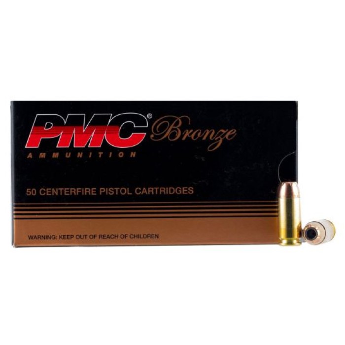 PMC Ammunition Bronze 165 gr Jacketed Hollow Point .40 S&W Ammo, 50/box - 40B