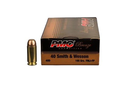 PMC Ammunition Bronze 165 gr Full Metal Jacket Flat Point .40 S&W Ammo, 300/box - 40DBP