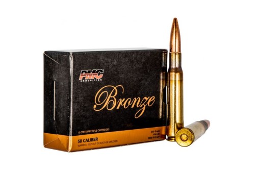 PMC Ammunition Bronze 660 gr Full Metal Jacket Boat Tail .50 BMG Ammo, 10/box - 50A