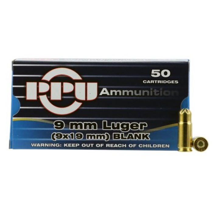 PPU USA 9mm Blank Ammo, 50/box - PPB9L