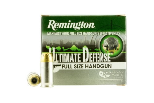 Remington Ultimate Defense Full-Size Handgun 185 gr Brass Jacket Hollow Point .45 ACP Ammo, 20/box - HD45APA