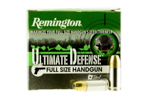 Remington Ammunition HD9MMD Ultimate Defense  9mm Luger +P 124 gr Brass Jacket Hollow Point (BJHP) 20 Bx/ 25 Cs