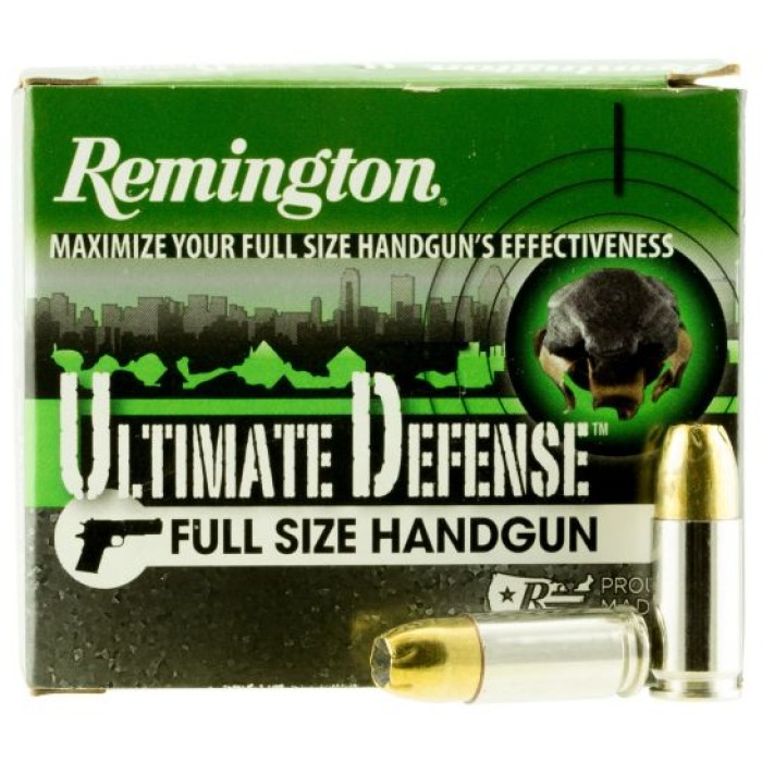 Remington Ammunition HD9MMD Ultimate Defense  9mm Luger +P 124 gr Brass Jacket Hollow Point (BJHP) 20 Bx/ 25 Cs