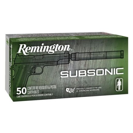 Remington Subsonic 147 gr Flat Nose Enclosed Base 9mm Ammo, 50/box - S9MM9