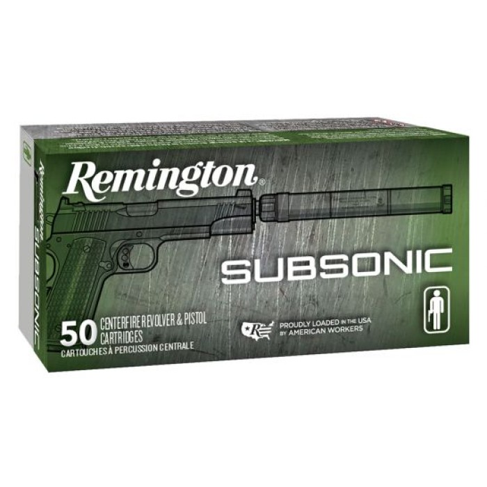 Remington Subsonic 147 gr Flat Nose Enclosed Base 9mm Ammo, 50/box - S9MM9