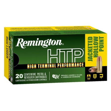 Remington Ammunition RTP9MM8A HTP  9mm Luger 147 gr Jacketed Hollow Point (JHP) 20 Bx/ 25 Cs