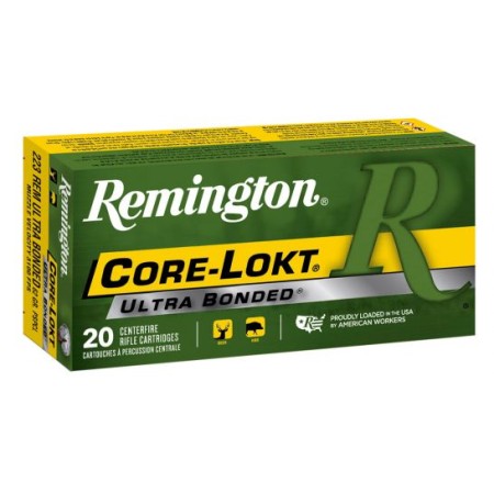 Remington Core-Lokt 62 gr Ultra Bonded Pointed Soft Point .223 Rem Ammo, 20/box - R223R8