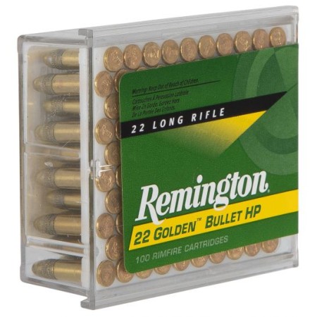 Remington 22 Golden Bullet 36 gr Plated Hollow Point .22lr Ammo, 100/box - 1600