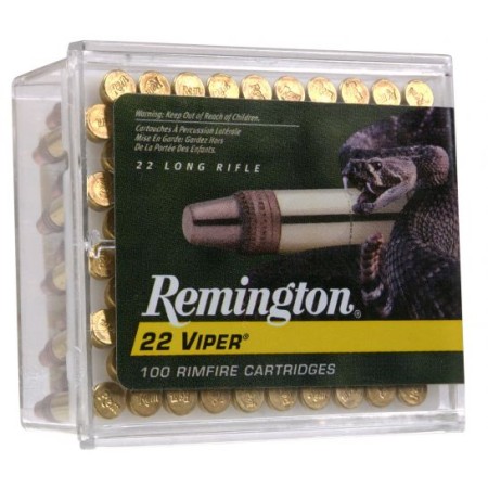 Remington 22 Viper .22 Long Rifle 36 Grain Truncated Cone Solid Bullet Brass Cased Rimfire Ammo, 100 Rounds, 21288