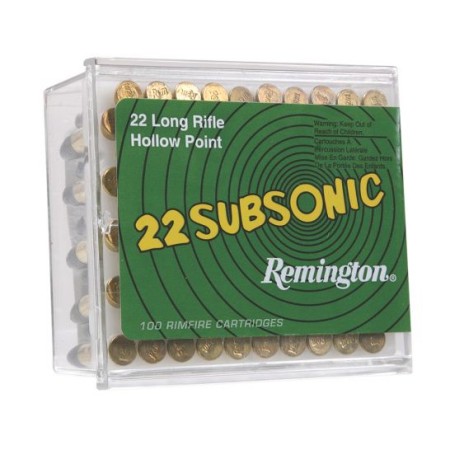 Remington 22 Subsonic 38 gr Lead Hollow Point .22lr Ammo, 100/box - SUB22HP1