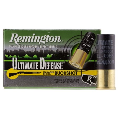 Remington Ultimate Defense 2.75" 12 Gauge Ammo 00 Buck, 5/box - 12B008RRHD
