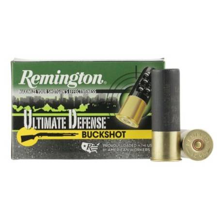 Remington Ultimate Defense 3" 12 Gauge Ammo 00 Buck, 5/box - 12HB00HD
