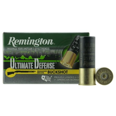 Remington Ultimate Defense 2.75" 12 Gauge Ammo 4 Buck, 5/box - 12BRR4HD