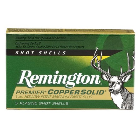Remington Premier Copper Solid 2.75" 12 Gauge Ammo, 5/box - PR12CS
