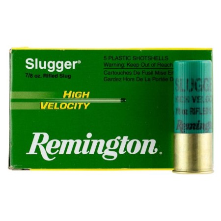 Remington Slugger High Velocity 3" 12 Gauge Ammo, 5/box - SPHV12MRS