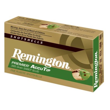 Remington Ammunition 20727 Premier Accutip  12 Gauge 2.75" 385 GR 1850 Fps Sabot Slug Shot 5 Bx/20 CS PRA12