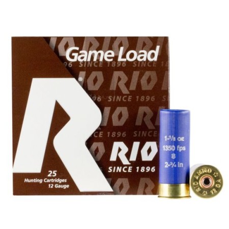 RIO Game Load Super High Velocity 2.75" 12 Gauge Ammo 8, 25/box - SGHV328