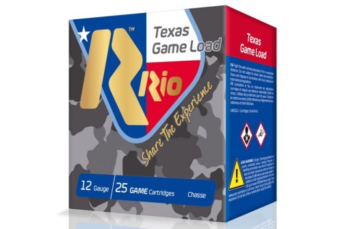 RIO Top Game Texas Load Standard Velocity 2.75" 12 Gauge Ammo 8, 25 Rounds - TG368TX