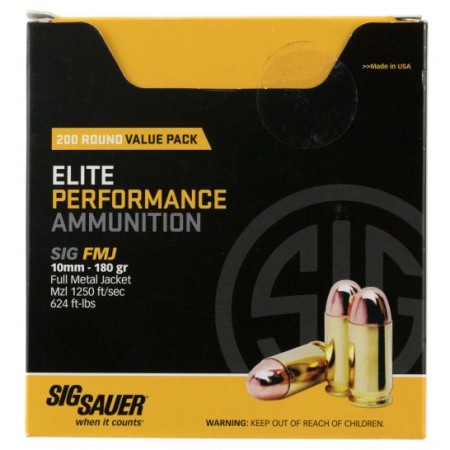 Sig Sauer Elite Ball, Sig E10mb1-200    10mm    180 Fmj Elite *vp* 200/box