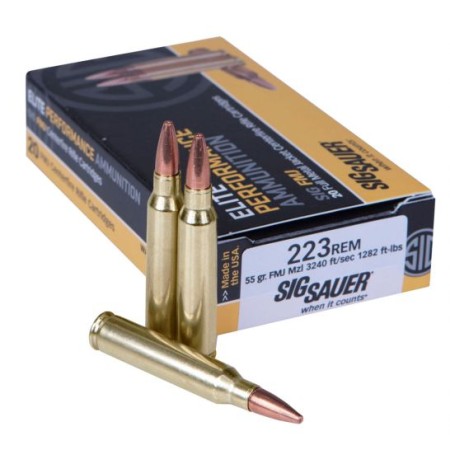 Sig Sauer Elite Ball 55 gr Full Metal Jacket .223 Rem Ammo, 20/box - E223B120