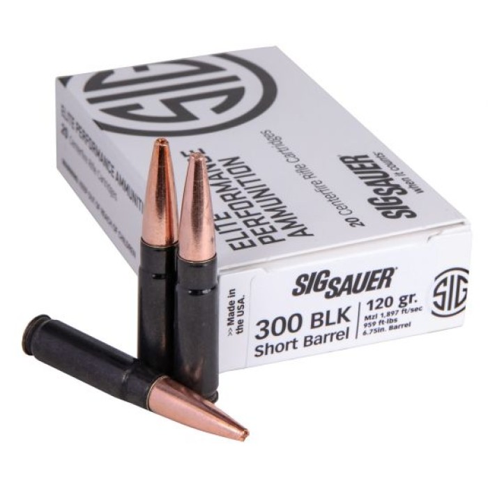 Sig Sauer Elite Hunting 120 gr Copper Solid .300 Blackout Ammo, 20/box - E300H1SBR20