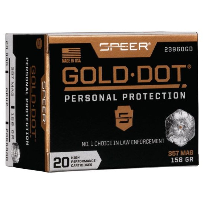 Speer Gold Dot 158 gr Hollow Point .357 Mag Ammo, 20/box - 23960GD