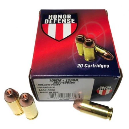 Honor Defence 125 gr Hollow Point Frangible 10mm Ammo, 20/box - HD10MM