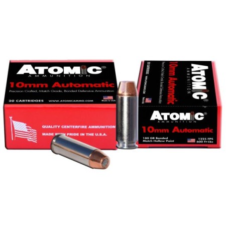 Atomic Ammunition 180 gr Bonded Match Hollow Point 10mm Ammo, 20/box - 00457