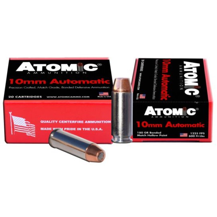 Atomic Ammunition 180 gr Bonded Match Hollow Point 10mm Ammo, 20/box - 00457