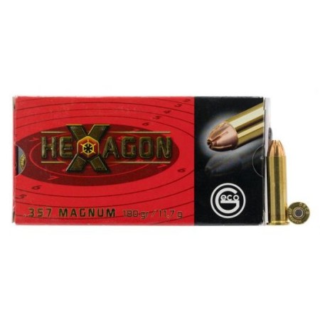 211740050 Hexagon Geco 
357 Magnum 180 GR Hexagon 50 Bx/ 20 CS