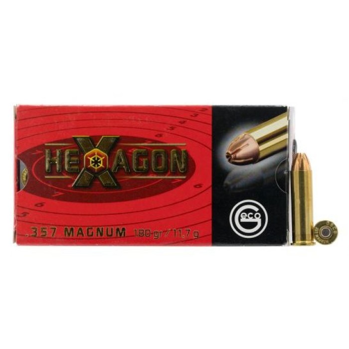 211740050 Hexagon Geco 
357 Magnum 180 GR Hexagon 50 Bx/ 20 CS