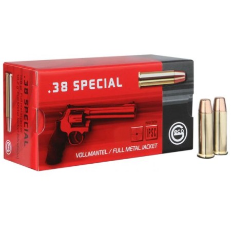 Geco 158 gr Full Metal Jacket Flat Nose .38 Spl Ammo, 50/box - 271640050