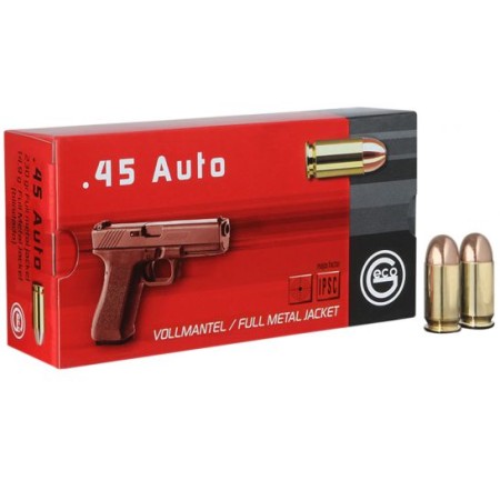 Geco 230 gr Full Metal Jacket Round Nose .45 ACP Ammo, 50/box - 271440050
