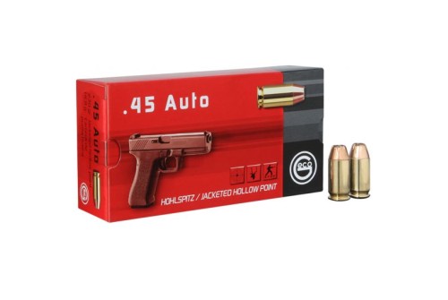 Geco 230 gr Jacketed Hollow Point .45 ACP Ammo, 50/box - 271540050