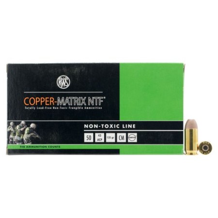 Geco RWS Copper Matrix 135 gr Non-Toxic Frangible .45 ACP Ammo, 50/box - 204540050