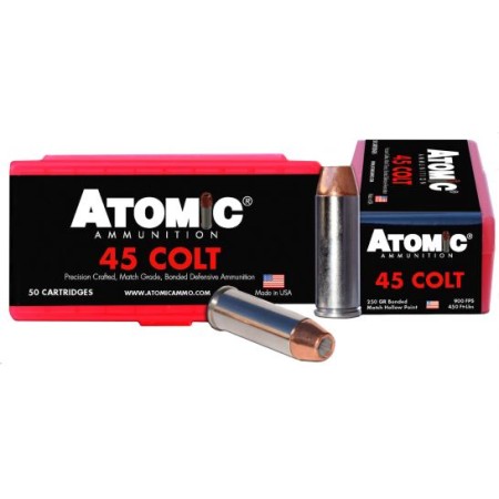 ATOMIC PISTOL 45 COLT (LC) 250GR BONDED MATCH HOLLOW POINT 50 ROUNDS PER BOX
