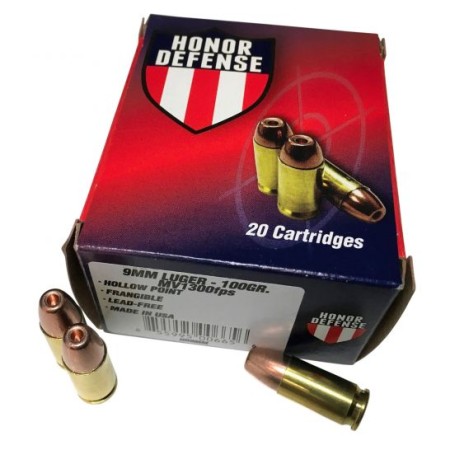Honor Defense Honor Defense, Hd Hd9mm      9mm     100 Hp Frangible       20/25