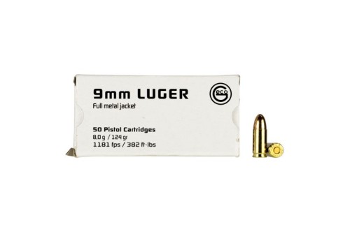 Geco 124 gr Full Metal Jacket 9mm Ammo, 50/box - 220340050