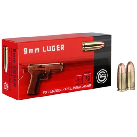 Geco 124 gr Full Metal Jacket Round Nose 9mm Ammo, 50/box - 210040050