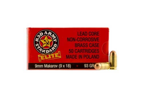 Century Arms Red Army Standard 93 gr Full Metal Jacket 9x18mm Makarov Ammo, 50/box - AM2017B