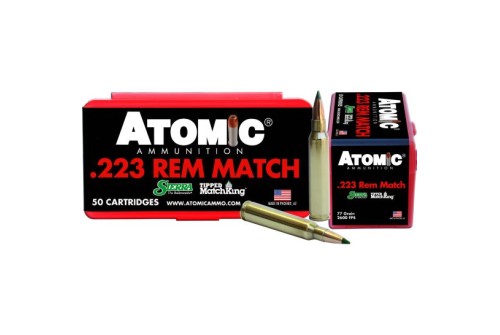 Atomic Sierra Tipped Hollow Tip Ammunition .223 Rem 50Rds 77 Grain