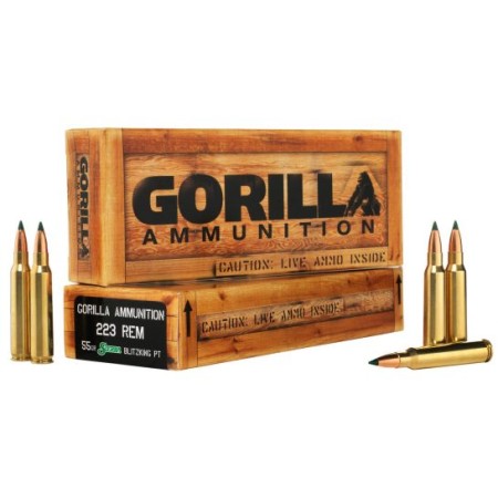 Gorilla Ammunition 55 gr Sierra BlitzKing .223 Rem Ammo, 20/box - GA22355SBK