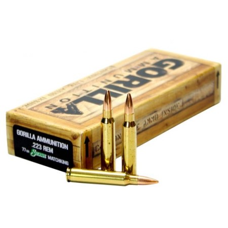 Gorilla Ammunition 77 gr Sierra MatchKing .223 Rem Ammo, 20/box - GA22377SMK