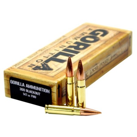 Gorilla Ammunition Troop 147 gr Full Metal Jacket .300 Blackout Ammo, 20/box - GA300147FMJ