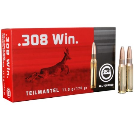 Geco Teilmantel 170 gr Soft Point .308 Win Ammo, 20/box - 242840020