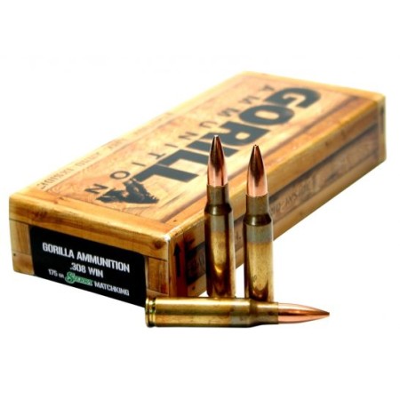 Gorilla Ammunition 175 gr Sierra MatchKing .308 Win Ammo, 20/box - GA308175SMK